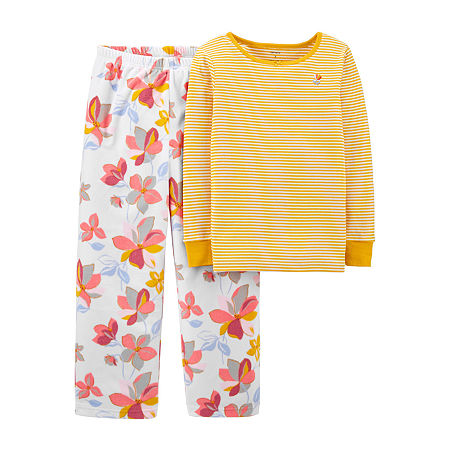 Carter's Little & Big Girls 2-pc. Pant Pajama Set, 4 , Yellow
