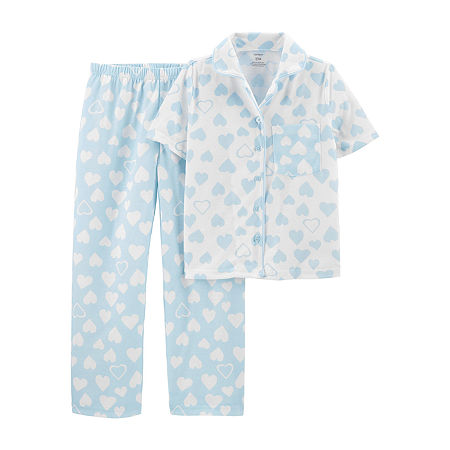 Carter's Little & Big Girls 2-pc. Pant Pajama Set, 8 , Blue