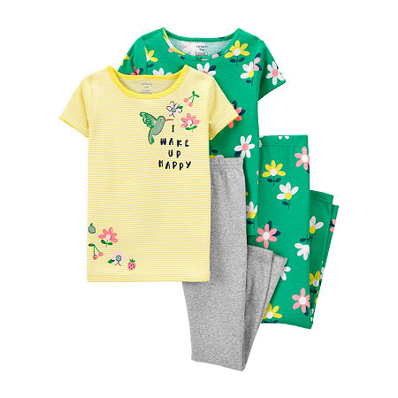 Carter's Little & Big Girls 4-pc. Pajama Set, 10 , Green