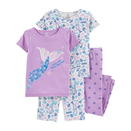 Carter's Little & Big Girls 4-pc. Pajama Set, 10 , Purple