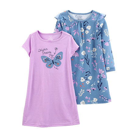 Carter's Toddler Girls 2-pc. Round Neck Nightgown, 2t , Purple