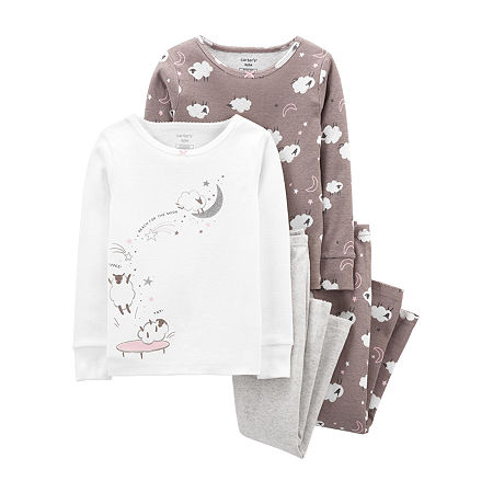 Carter's Toddler Girls 4-pc. Pant Pajama Set, 2t , Gray