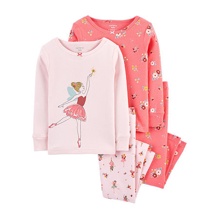 Carter's Toddler Girls 4-pc. Pant Pajama Set, 2t , Pink