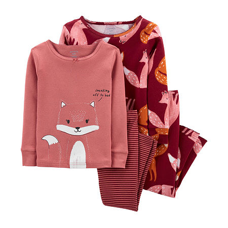 Carter's Toddler Girls 4-pc. Pant Pajama Set, 3t , Pink