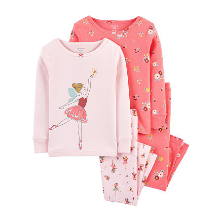 Carter's Toddler Girls 4-pc. Pant Pajama Set, 3t , Pink