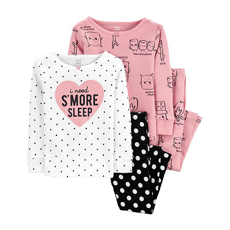 Carter's Toddler Girls 4-pc. Pant Pajama Set, 4t , Pink