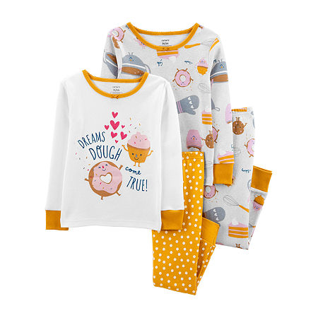 Carter's Toddler Girls 4-pc. Pant Pajama Set, 5t , Yellow