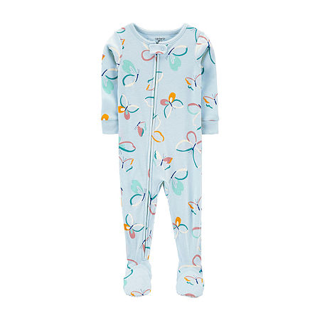 Carter's Toddler Girls Long Sleeve Footed One Piece Pajama, 2t , Blue