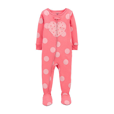 Carter's Toddler Girls Long Sleeve Footed One Piece Pajama, 2t , Pink