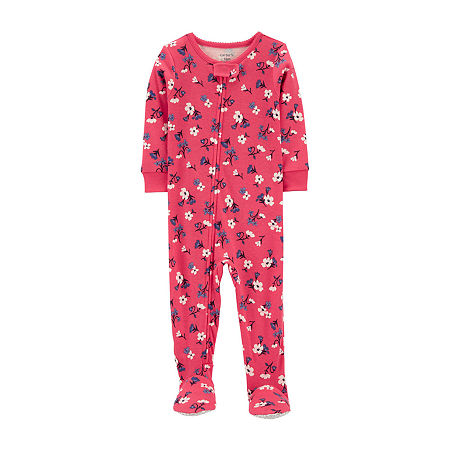 Carter's Toddler Girls Long Sleeve Footed One Piece Pajama, 2t , Red