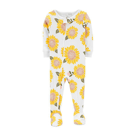Carter's Toddler Girls Long Sleeve Footed One Piece Pajama, 2t , Yellow