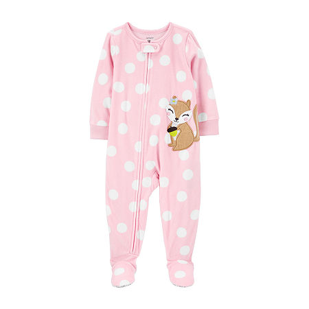Carter's Toddler Girls Long Sleeve Footed One Piece Pajama, 4t , Pink