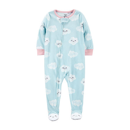 Carter's Toddler Girls Long Sleeve Footed One Piece Pajama, 5t , Blue