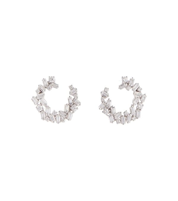 Chloé 18kt white gold hoop earrings with diamonds