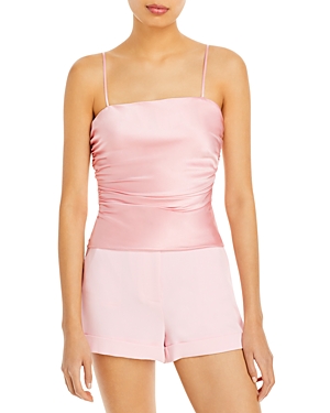 Cinq a Sept Jaylin Ruched Stretch Silk Camisole