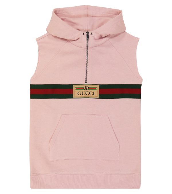 Cotton jersey hooded dress