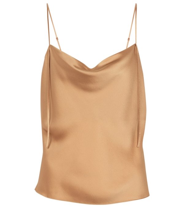 Cowl-neck satin camisole