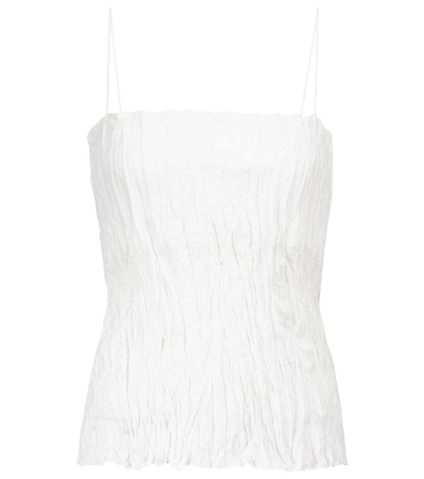 Crinkled silk camisole