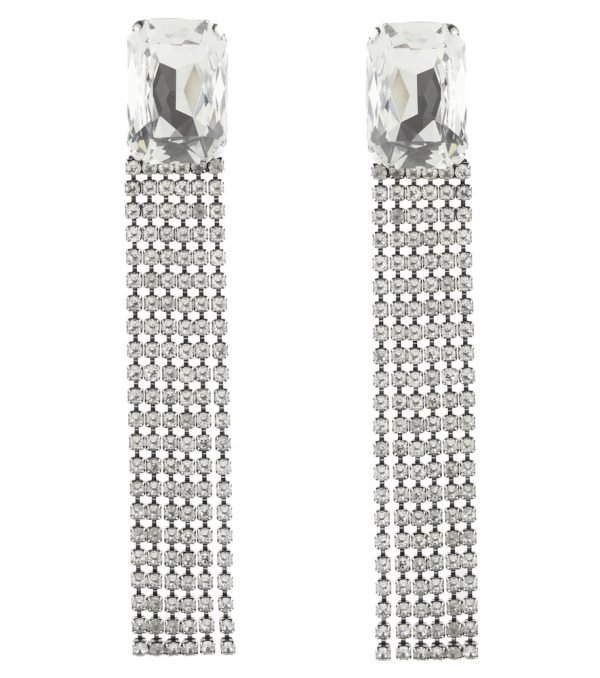 Crystal-embellished clip-on earrings