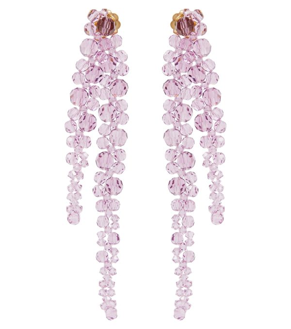 Crystal-embellished drop earrings