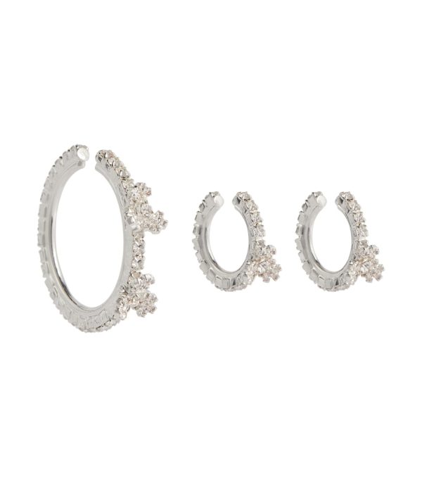 Crystal-embellished ear cuffs