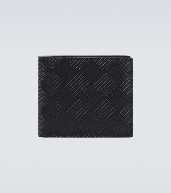 Debossed leather bifold wallet