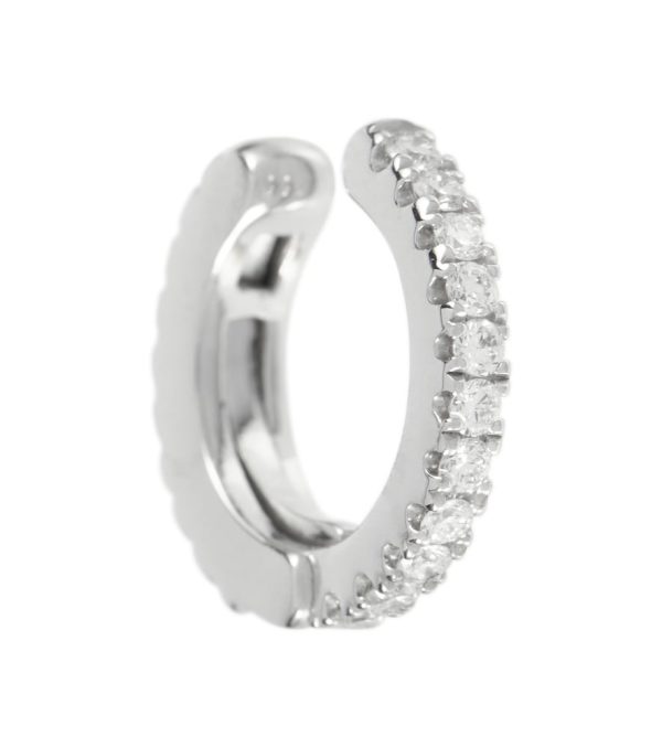 Diamond Eternity 18kt white gold single ear cuff with diamonds