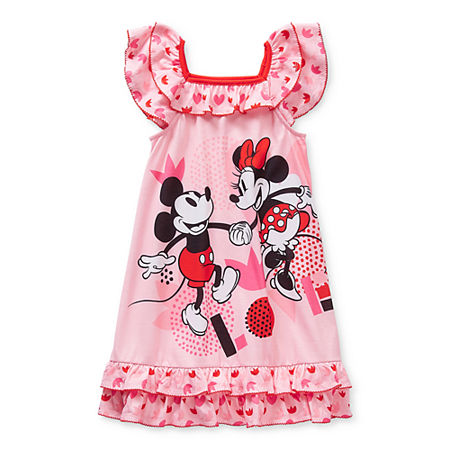 Disney Collection Little & Big Girls Minnie Mouse Sleeveless Square Neck Nightgown, 2 , Blue