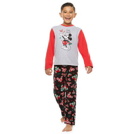 Disney Mickey Family Matching Pajamas Little & Big Girls 2-pc. Mickey Mouse Christmas Pajama Set, 4 , Black