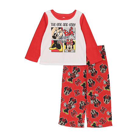Disney Toddler Girls 2-pc. Mickey and Friends Minnie Mouse Pant Pajama Set, 3t , Red