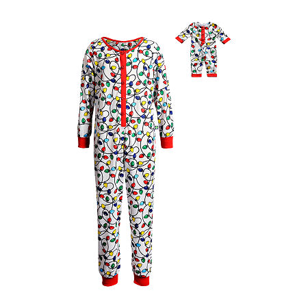 Dollie And Me Little & Big Girls One Piece Pajama, X-small , Red