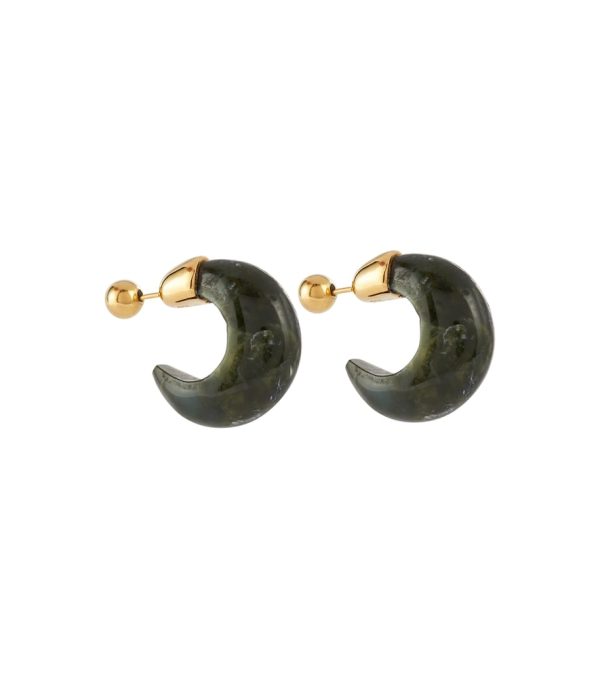 Donut 18kt gold vermeil and jade hoop earrings