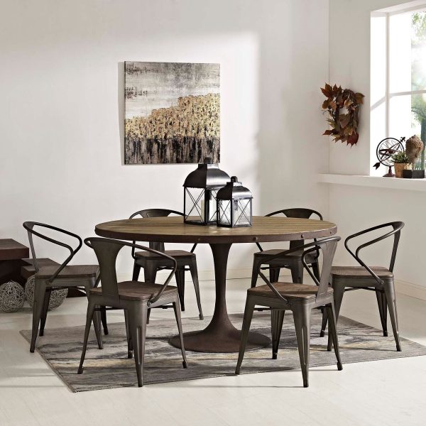 Drive 60" Round Wood Top Dining Table