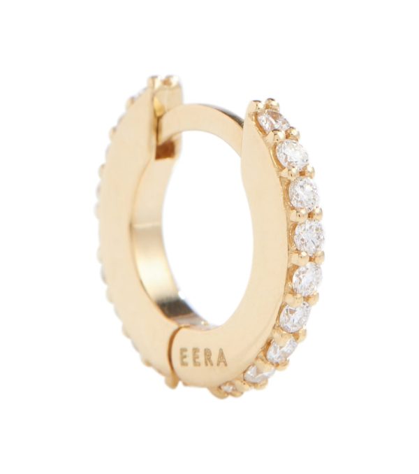 EÉRA Mini 18kt yellow gold single hoop earring with diamonds