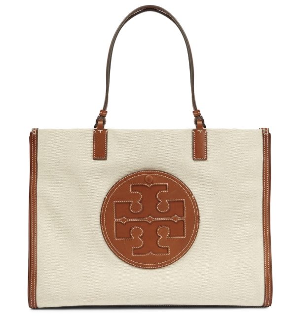 Ella leather-trimmed canvas tote