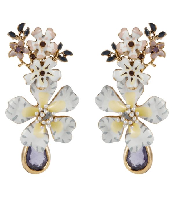 Embellished floral earrings