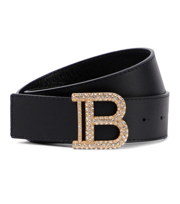 Embellished leather belt