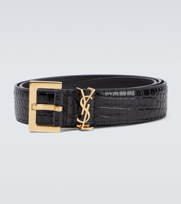 Embellished leather belt