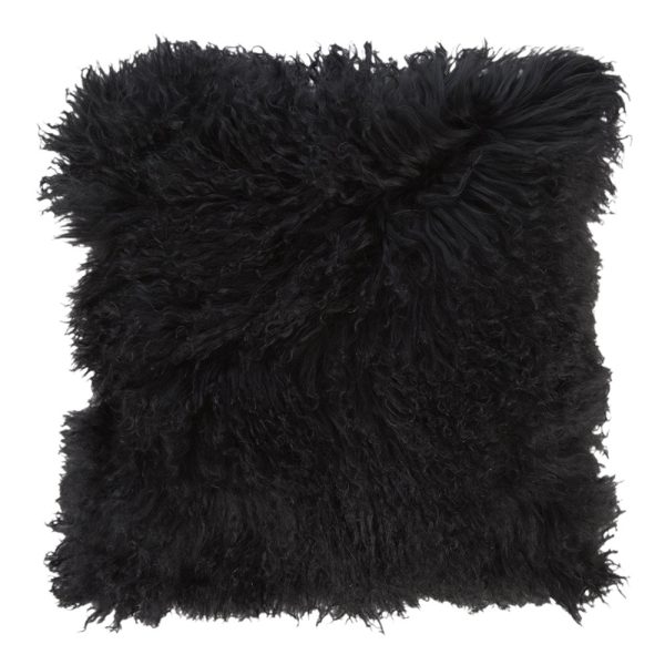 Essentials - Tibetan Sheepskin Cushion - 40x40cm - Black
