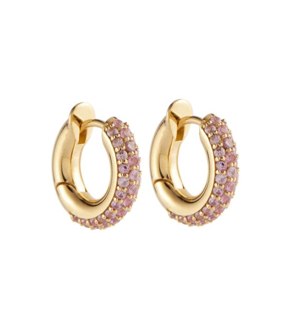 Exclusive to Mytheresa - Macro Hoop 18kt yellow gold earrings with sapphires