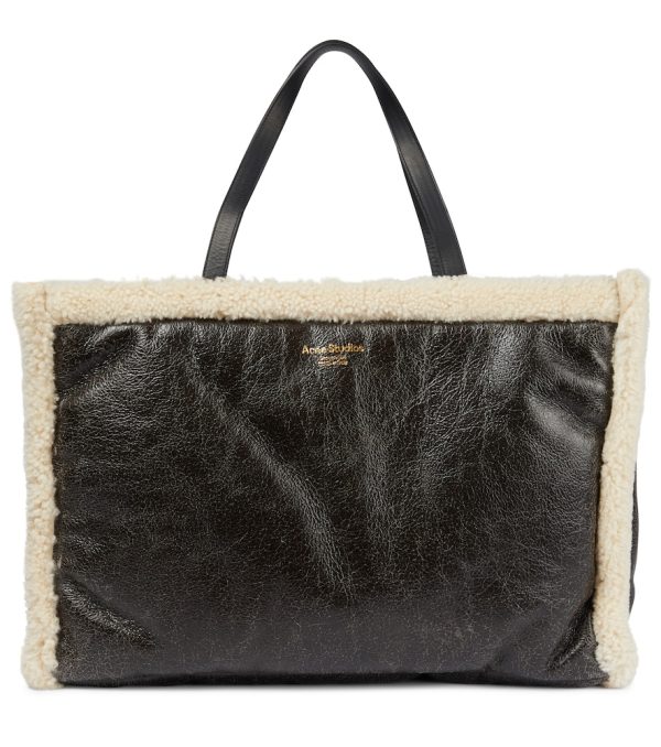 Exclusive to Mytheresa - Shearling-trimmed tote
