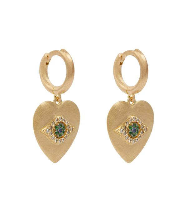 Eye Love 18kt gold earrings with diamonds, sapphires and tsavorites