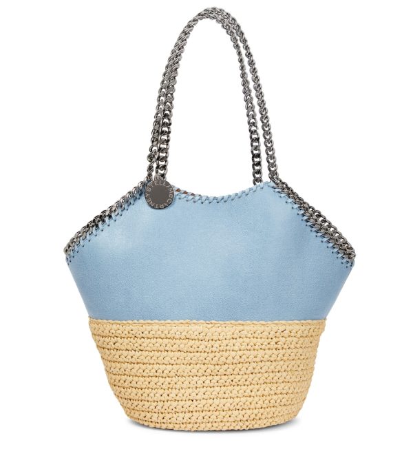 Falabella Medium raffia-effect tote