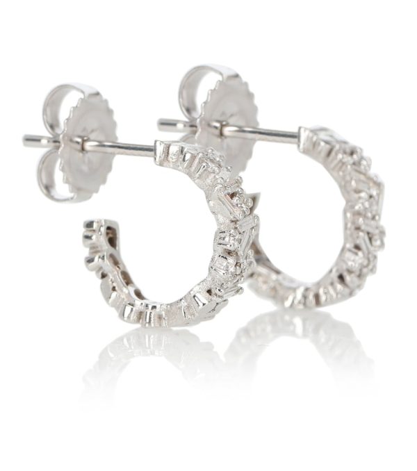 Fireworks 18kt white gold hoop earrings with diamonds