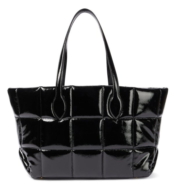 Florence quilted patent leather tote