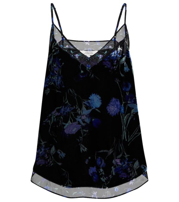 Flowers All Over velvet camisole