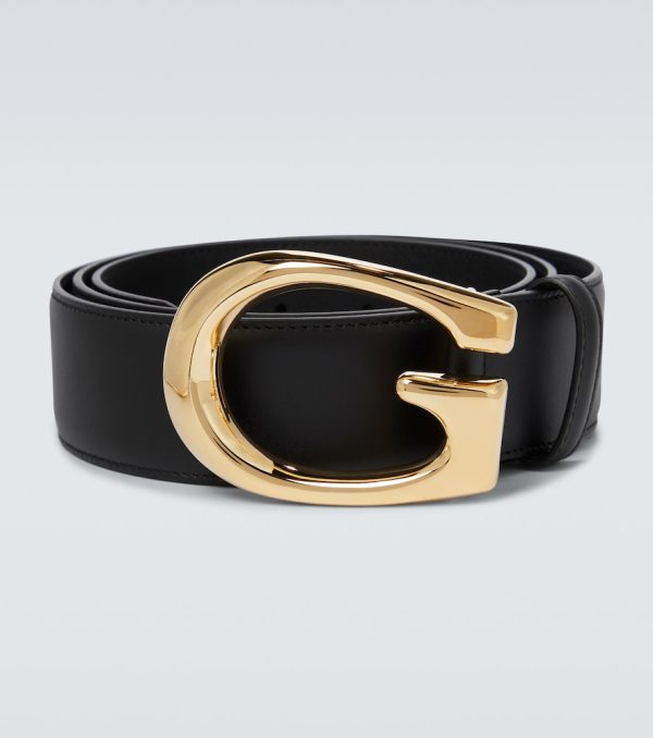 G buckle leather belt