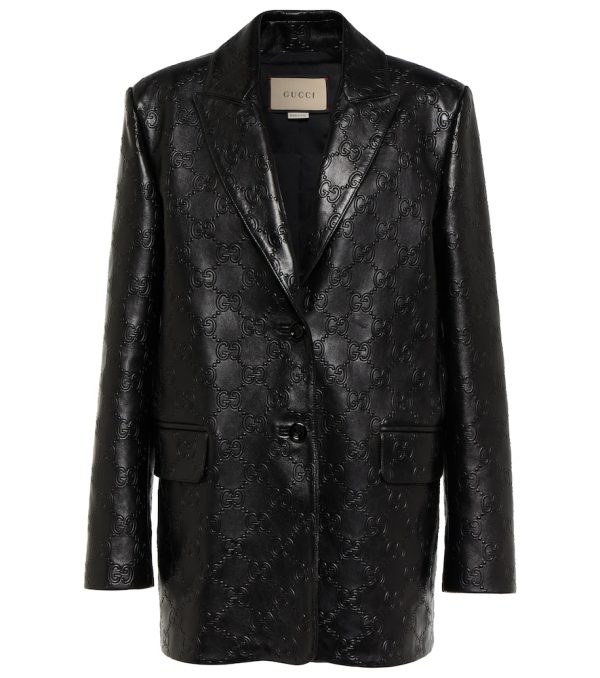 GG Supreme leather blazer