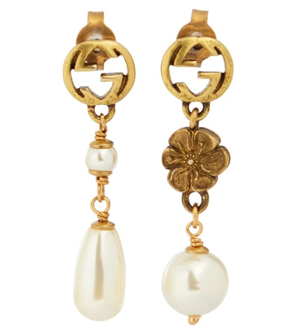 GG earrings with faux pearls