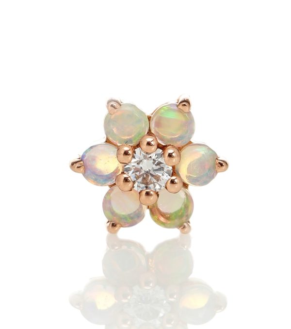 Garland 18kt rose gold single earring with opal and diamond
